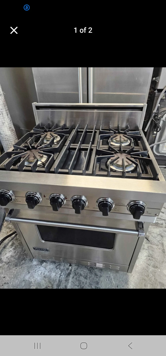 Viking 30in Stainless steel gas stove
