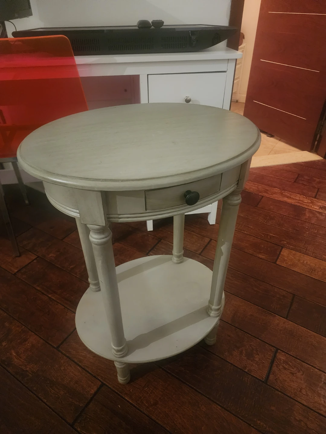 Round Accent Table with Drawer