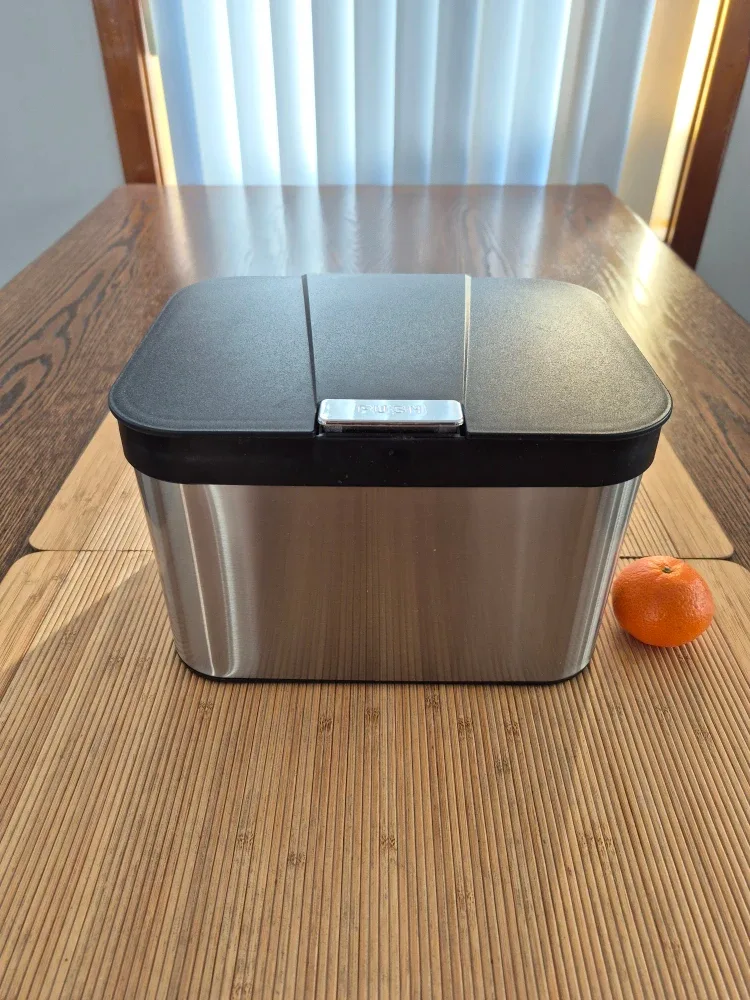 Countertop Bin for compost-ables Stainless Steel & Black