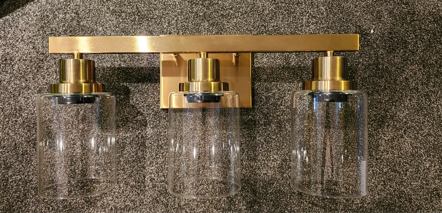 Gold 3-Light Bathroom Vanity Light
