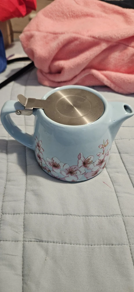 Floral Tea Pot with Stainless Steel Infuser for one