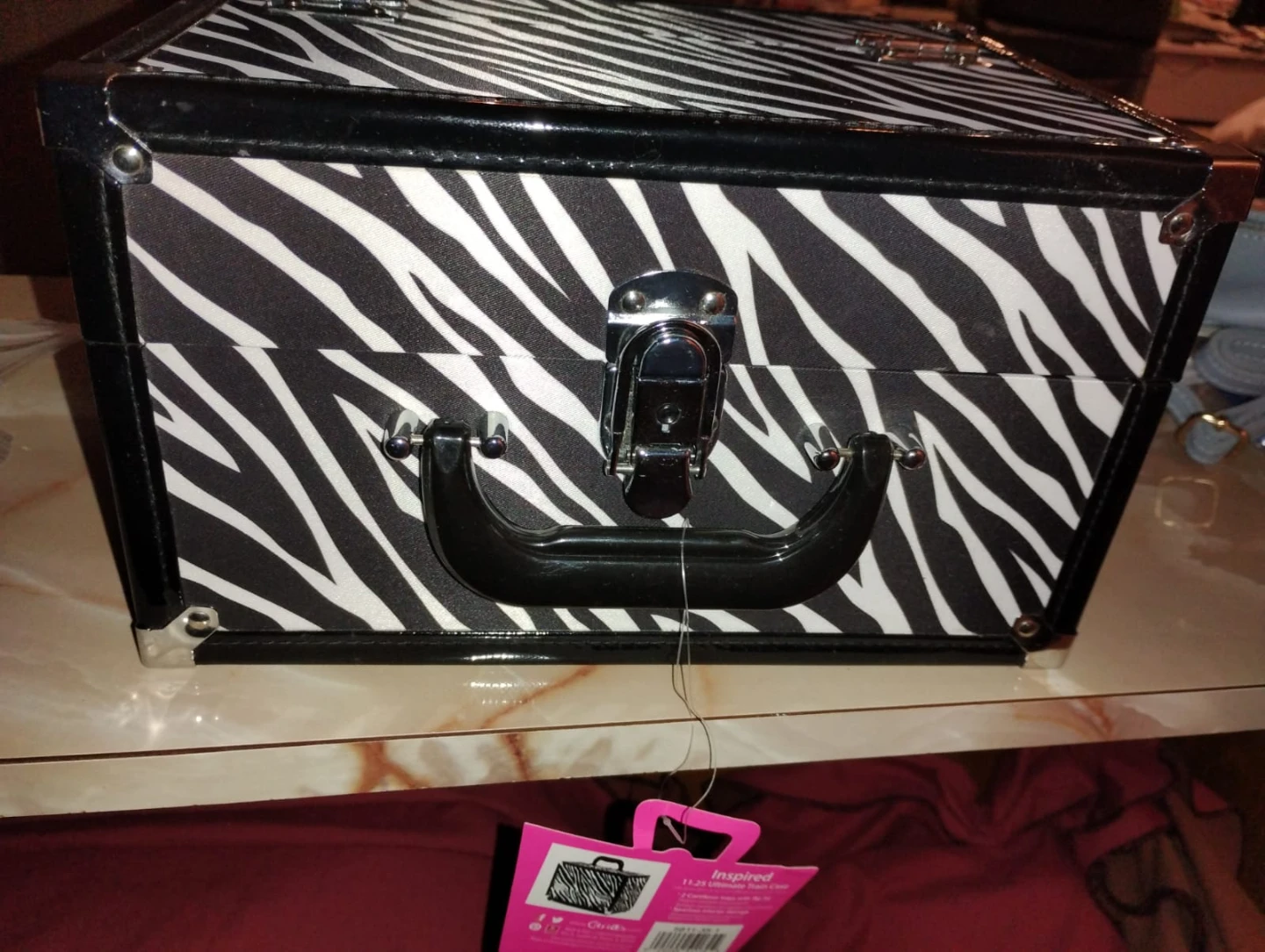 New w Tag Giftable - Caboodles Zebra Print Cosmetic Train Case - photo 2