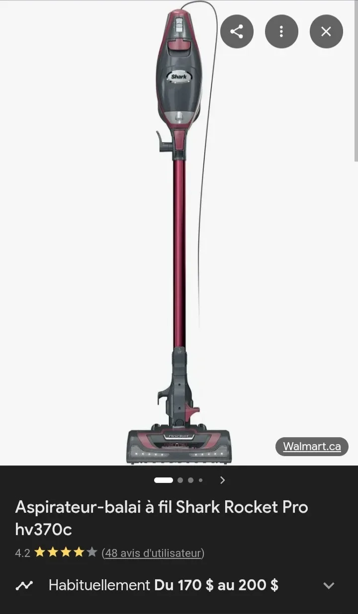 Shark Rocket Pro HV370C Corded Stick Vacuum