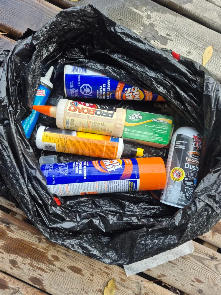 Bag of Cleaning and Repair Supplies