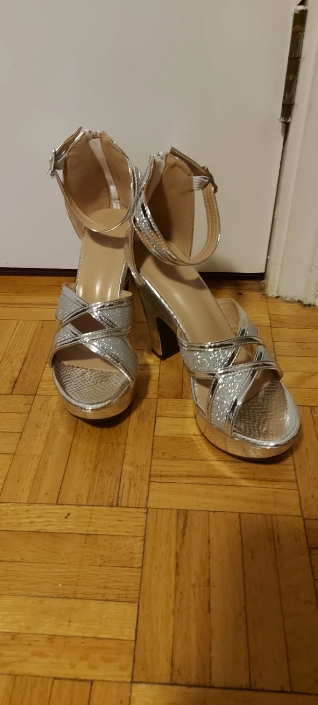 Silver Platform shoes,