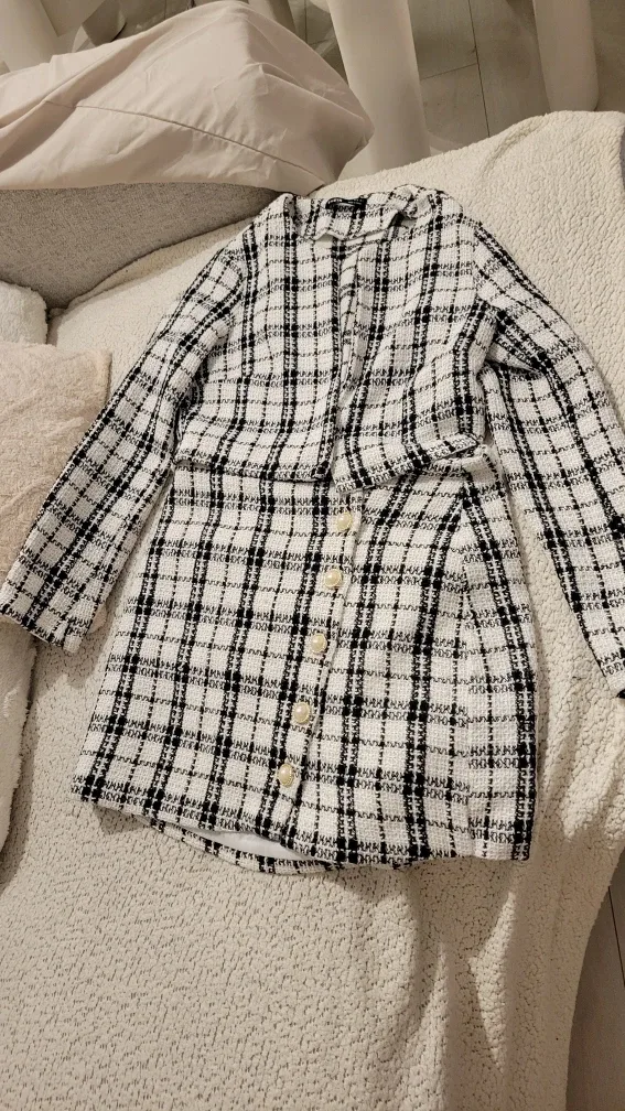 SHEIN Plaid Skirt Suit and Blazer - Size S