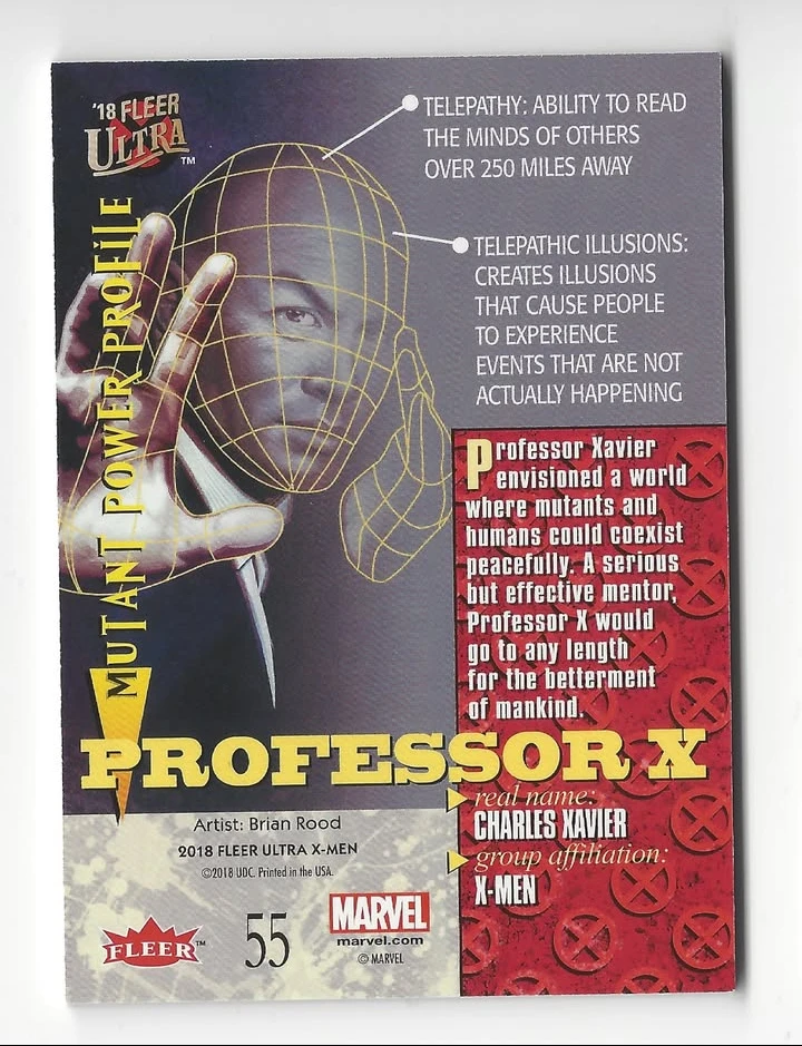 2018 Fleer Ultra X-Men Trading Card Heroes #55 Professor X - photo 2