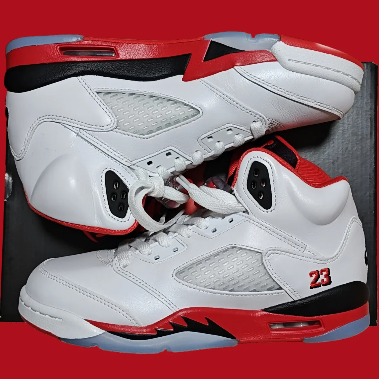 *NIB* 6.5Y — Nike Air Jordan 5 Retro "White/Fire Red-Black" image indicator(3)
