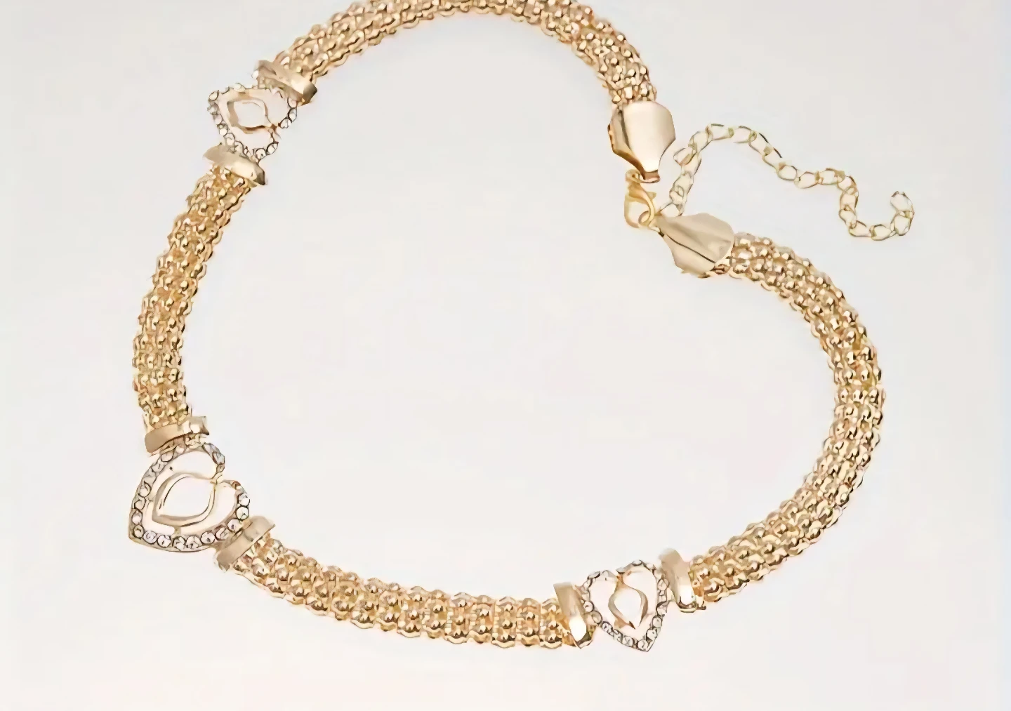 Gold Tone Heart Jewelry Set - Necklace, Bracelet, Ring, Earrings - photo 5