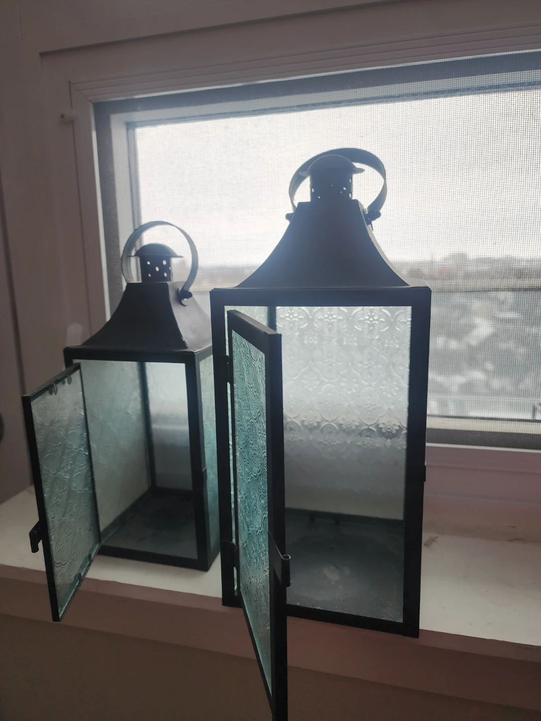Metal & Glass Decorative Lanterns - Set of 2 - photo 2