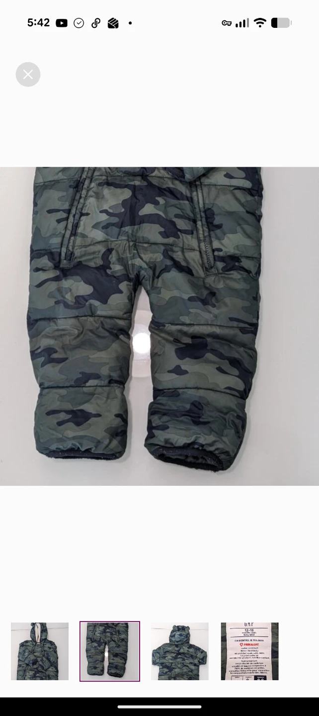 Gap Baby 12-18 Months Camo Snowsuit - photo 2