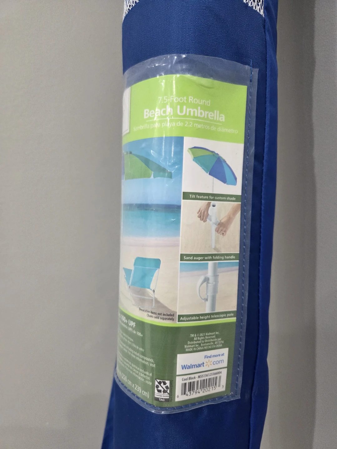 Mainstays 7.5-Foot Round Beach Umbrella - photo 3