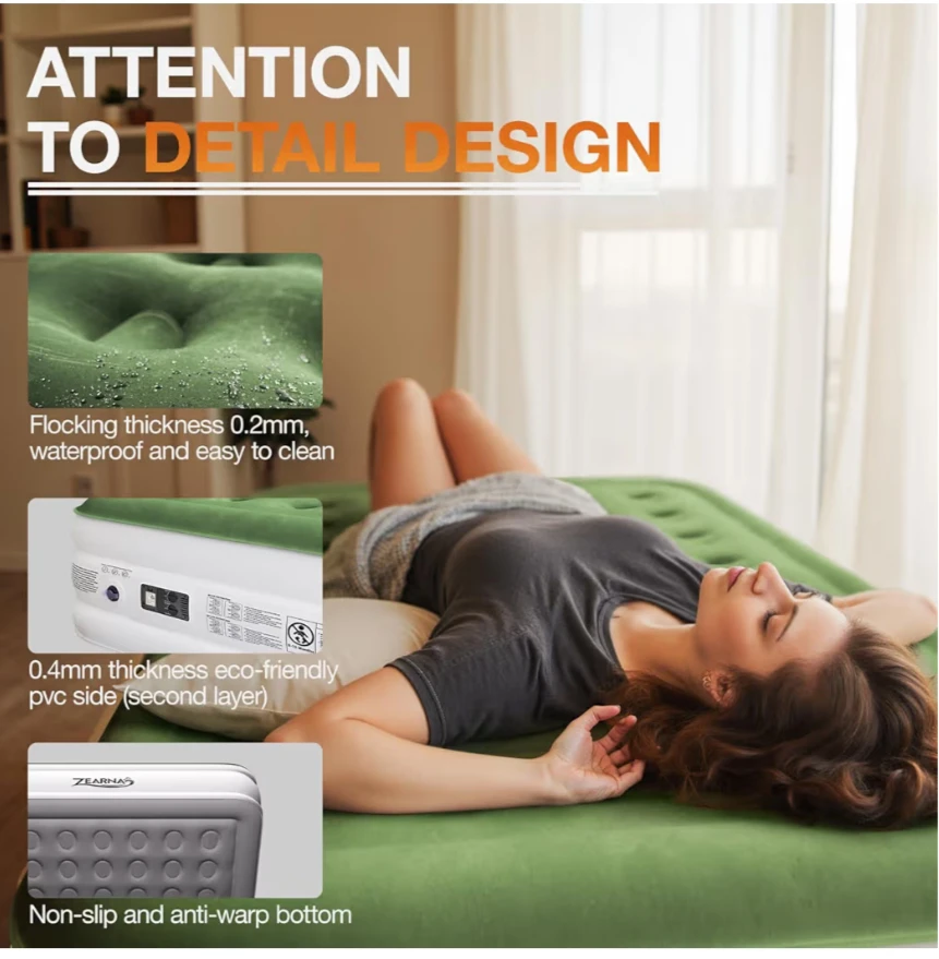 ZEARNA Inflatable Air Mattress - Green - photo 4