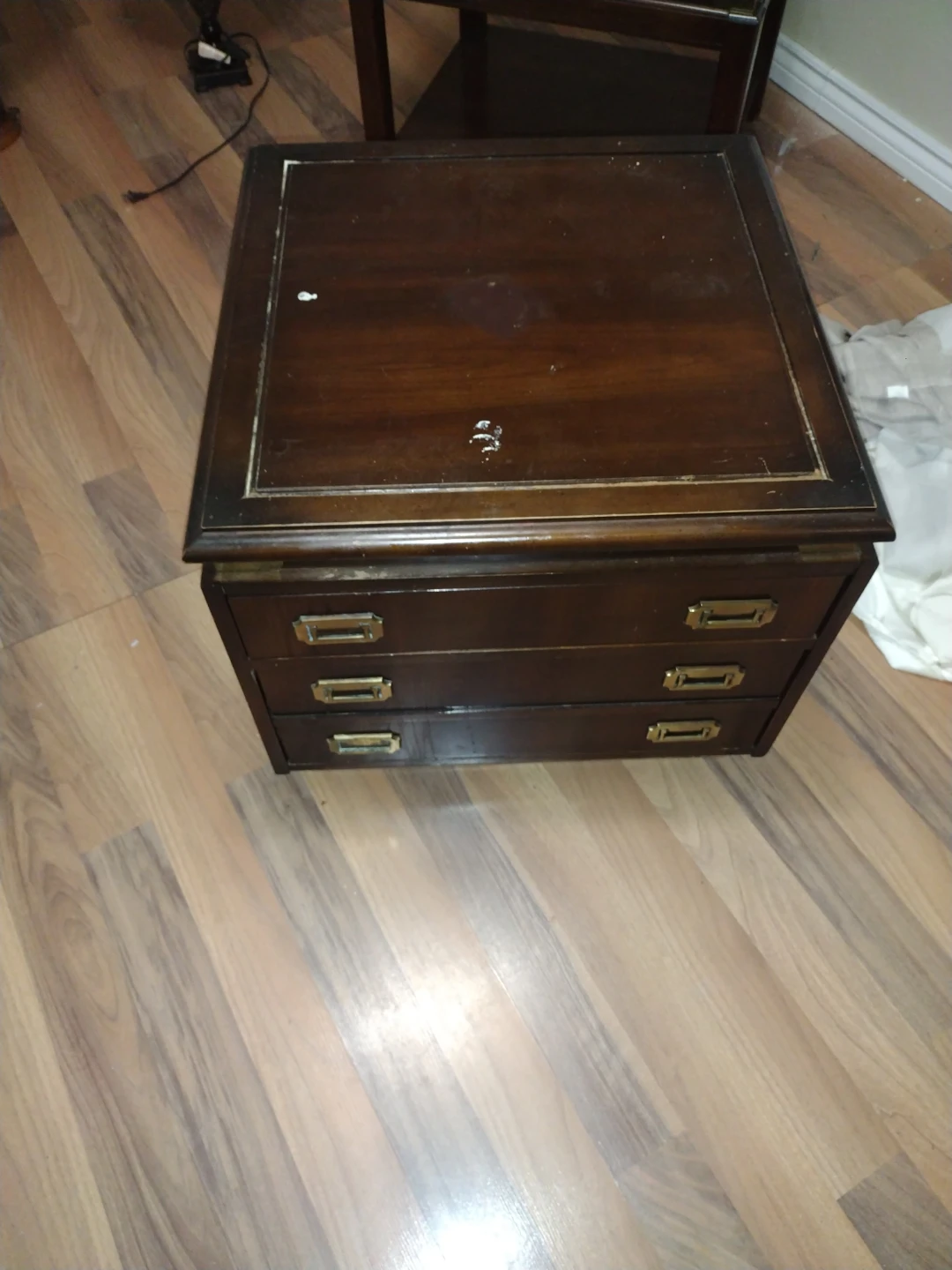 Wooden Side Table with Drawers
