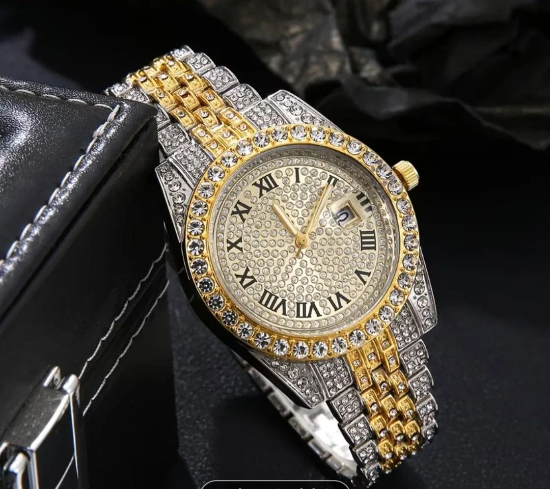 Gold & Silver Tone Rhinestone Watch