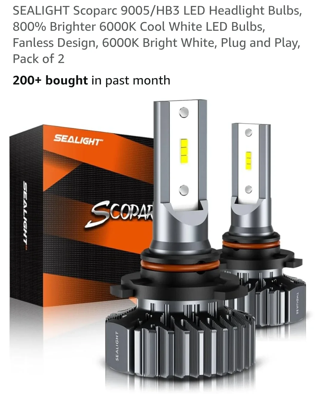 SEALIGHT Scoparc 9005/HB3 LED Headlight Bulbs