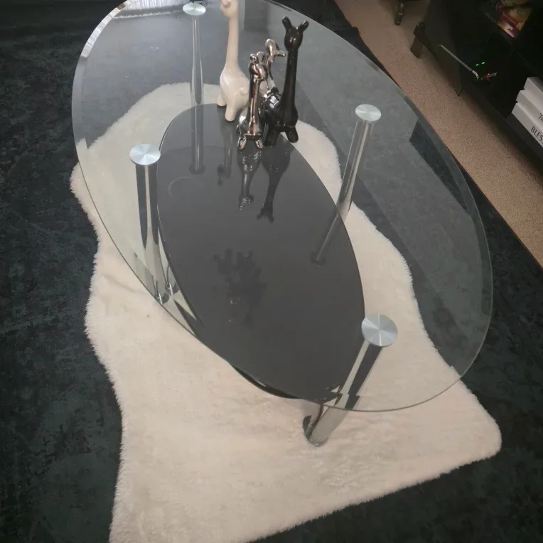 Glass Oval Coffee Table