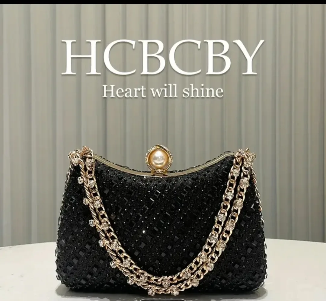 Sparkly Clutch Purse - Black, Silver, Rose Gold