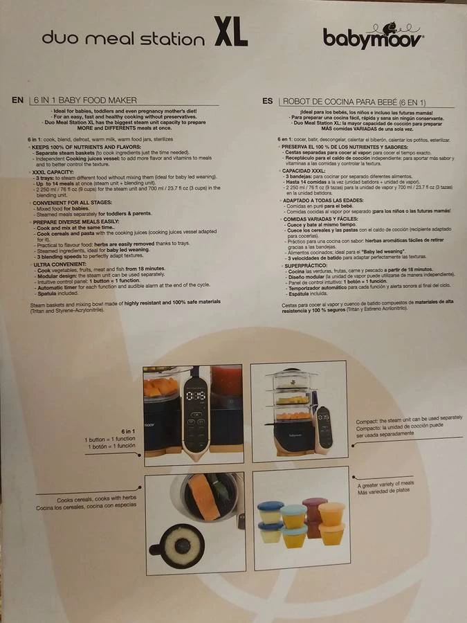 Babymoov Duo Meal Station XL Food Processor 6 in 1 - photo 2