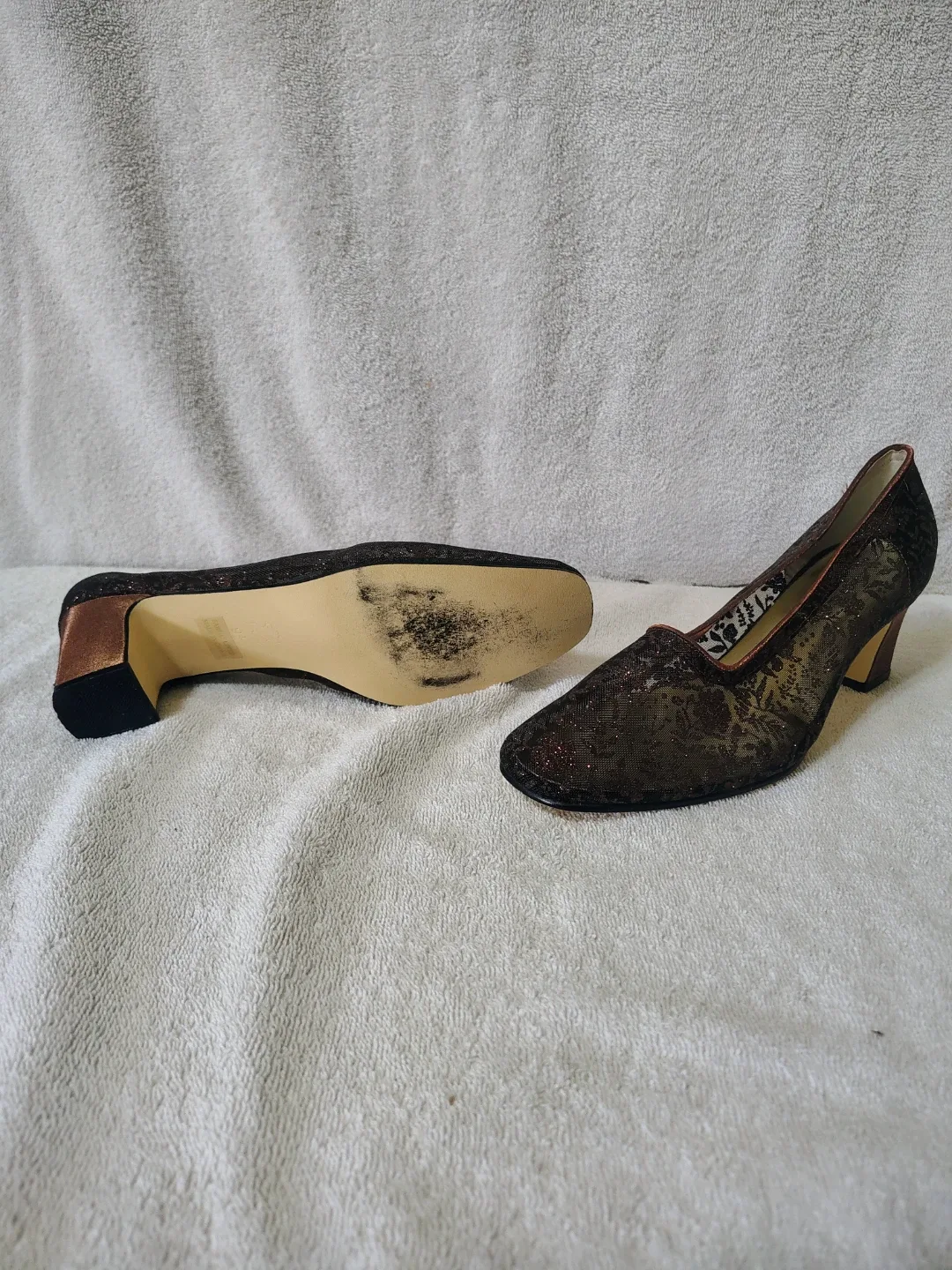 Brown Patterned Heels