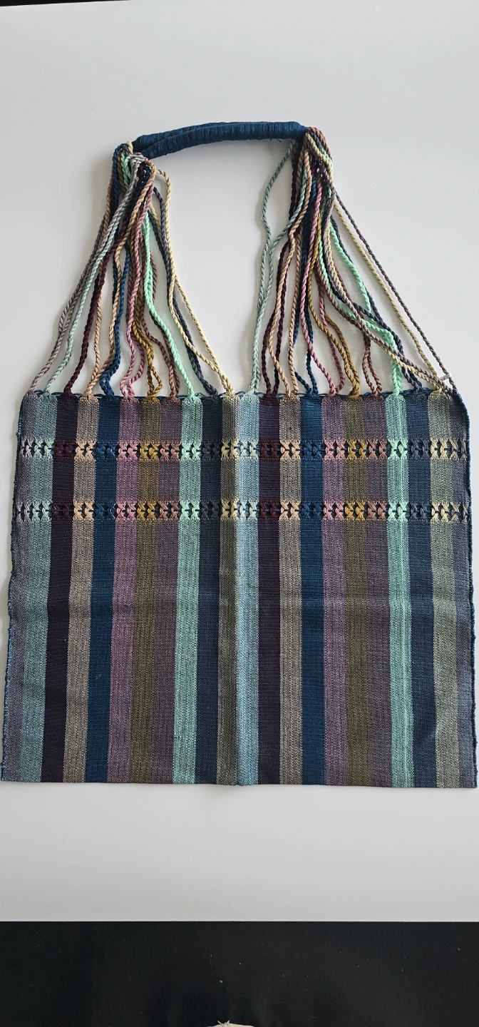 Striped Woven Shoulder Bag
