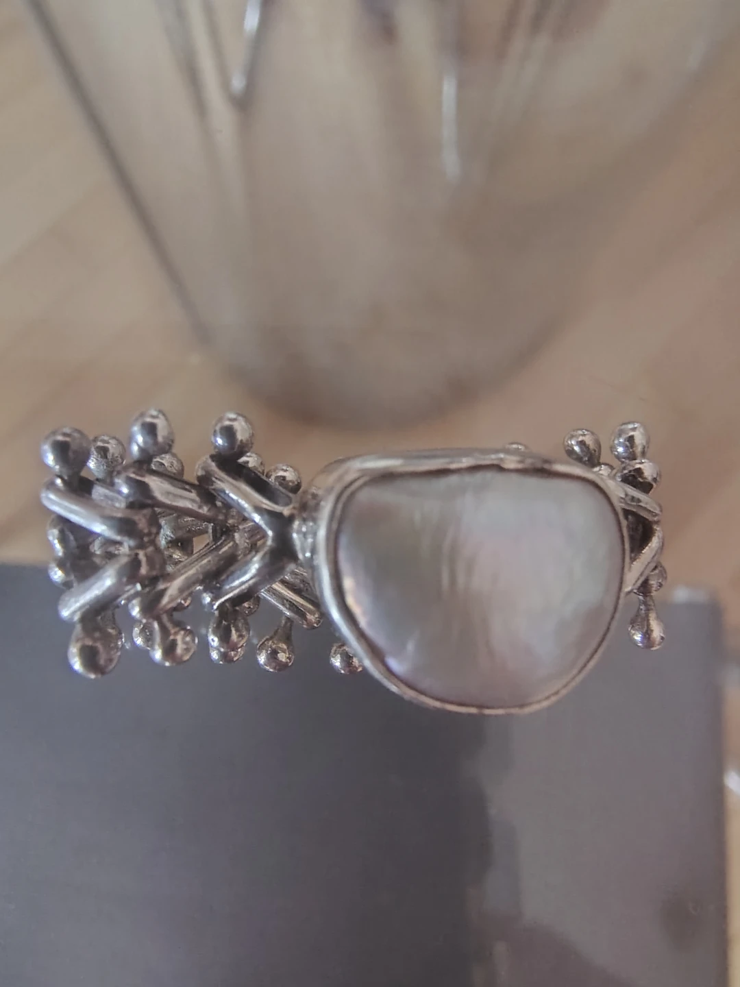 Vintage Sterling Silver Mabe Pearl Ring Size 7 I Never Worn