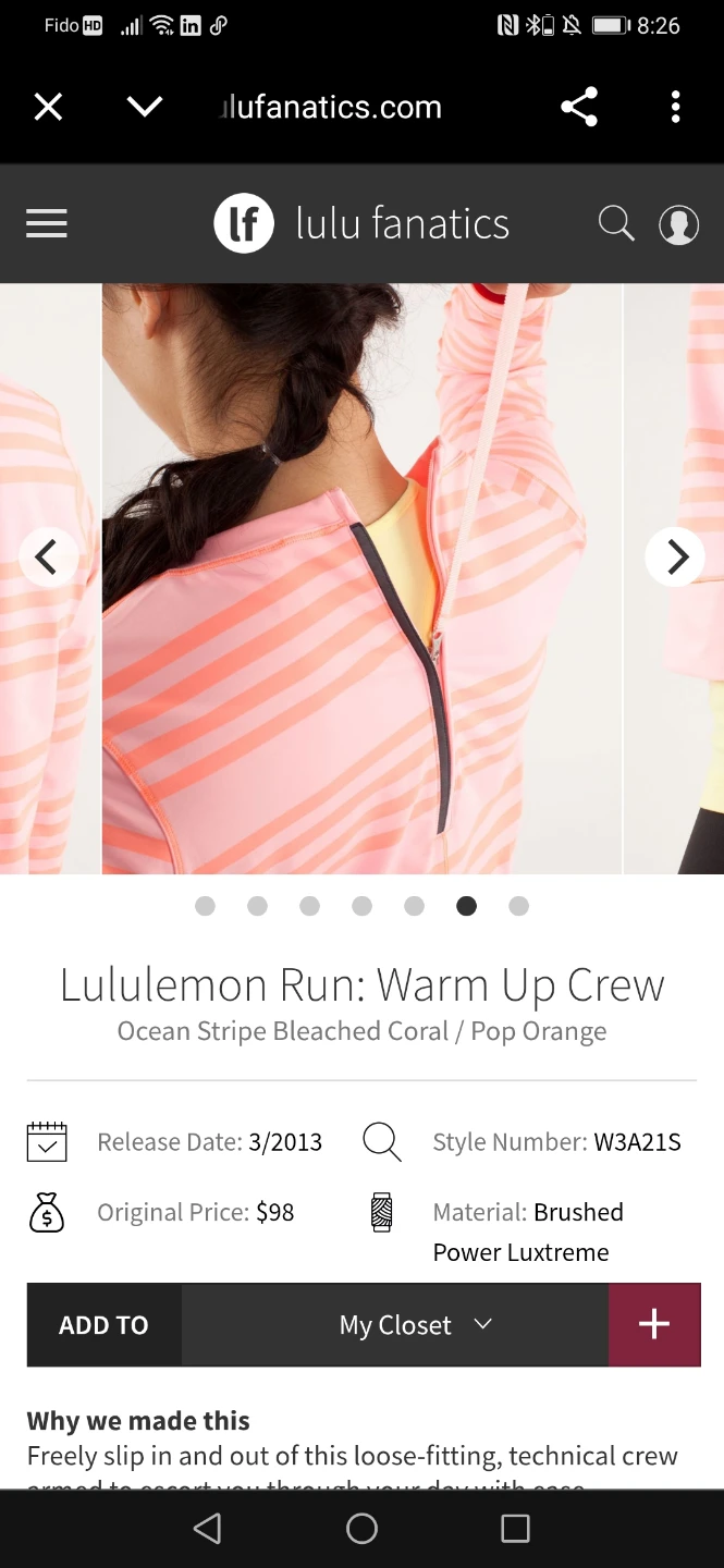 Lululemon Run: Warm Up Crew - Coral/Orange s4 - photo 3