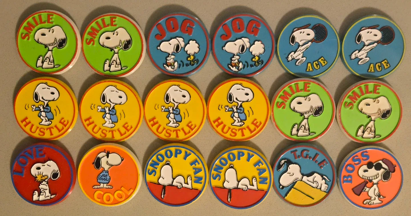 Vintage 1958 Snoopy Character Buttons - Set of 18