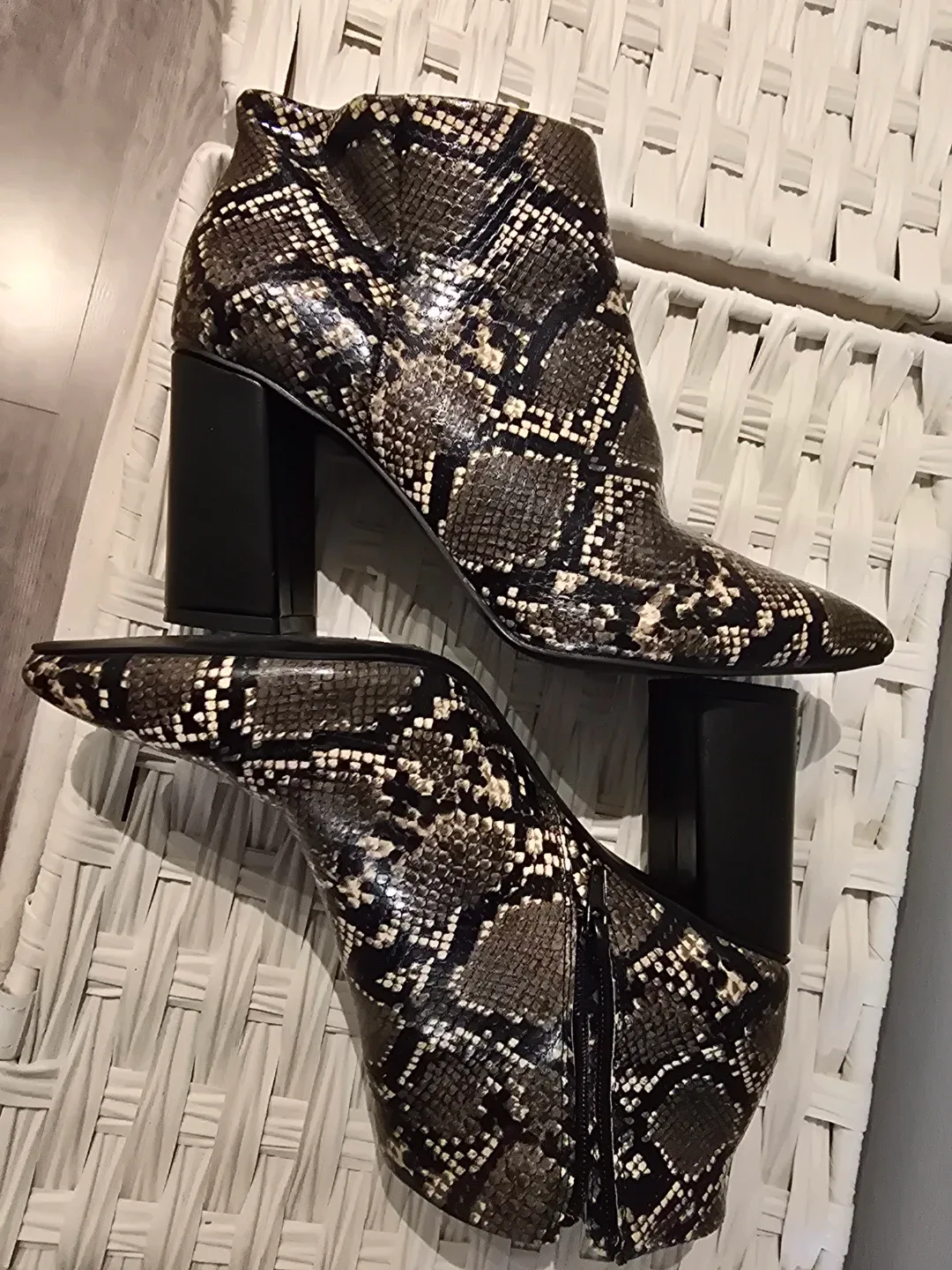 Snakeskin Print Ankle Boots image indicator(3)