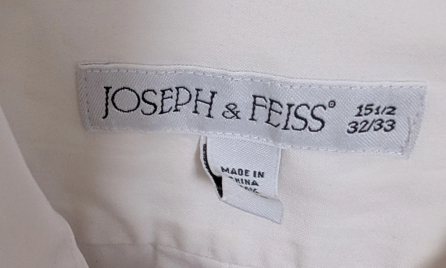 Joseph & Feiss White Men's Dress Shirt - Size 15 1/2, 32/33 - photo 2