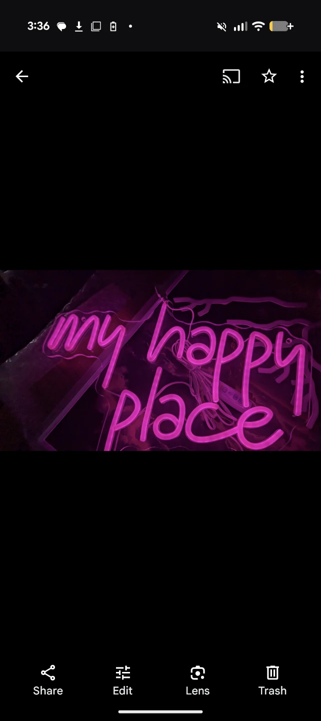 Wall art - Pink 'My Happy Place' Neon Sign