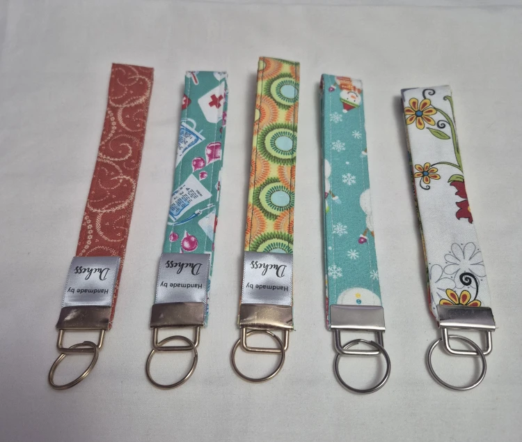 Handmade  Fabric Keychain Wristlet, $5 ea or 2 for $8 - photo 2