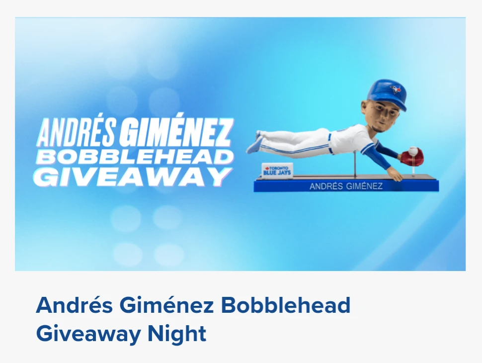 Andrés Giménez Toronto Blue Jays Bobblehead - New in box - photo 2