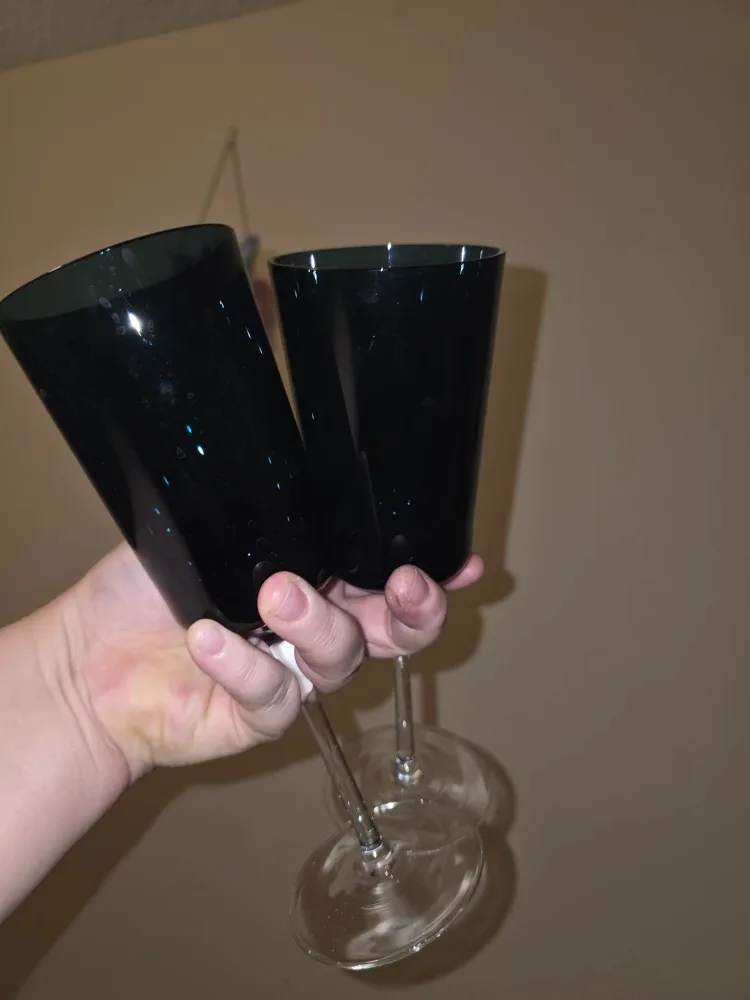 Blue glass wine glasses - set