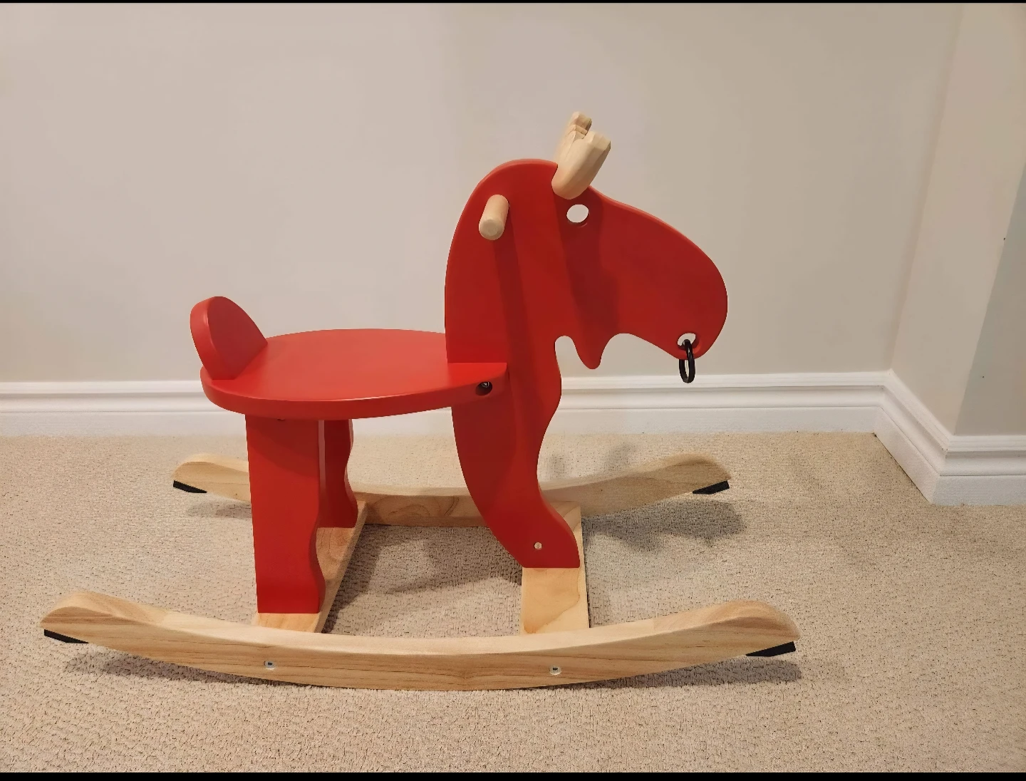 Red Wooden Rocking Moose New - photo 2