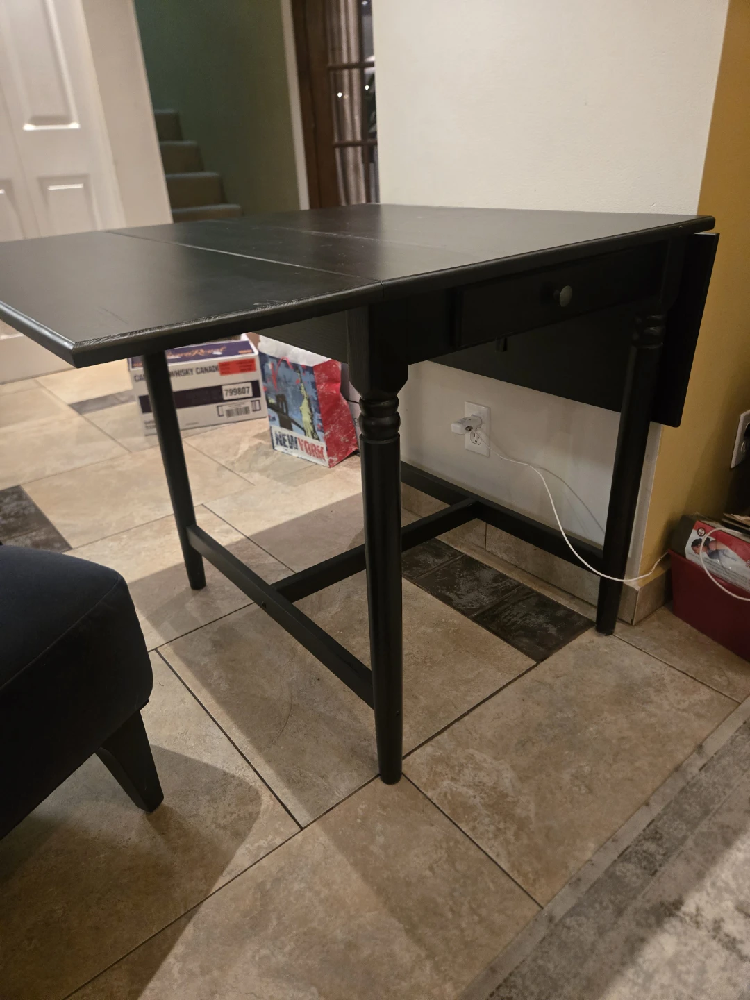 Ikea Black Drop Leaf Table - photo 2