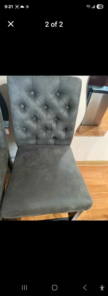 Grey Upholstered Dining Chairs (Set of 2)