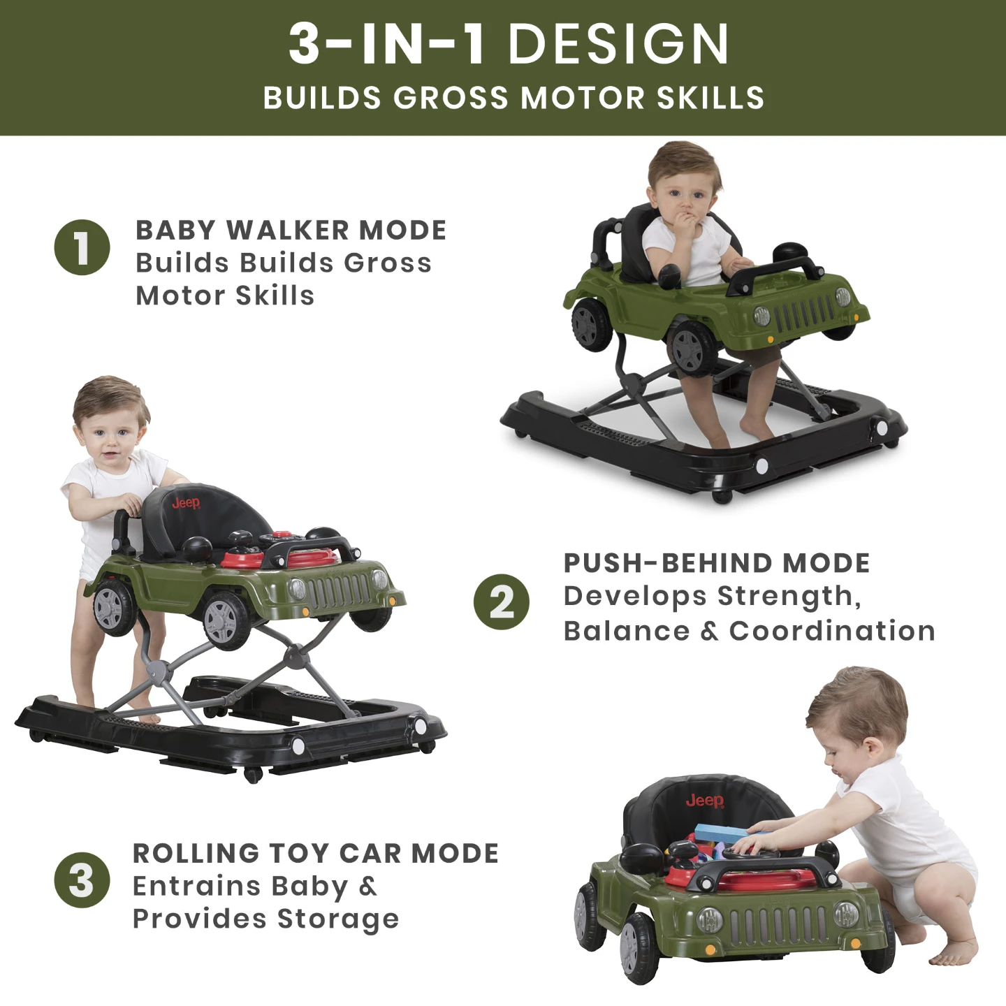 Jeep 3-in-1 Baby Walker & Rocking Zebra - photo 2