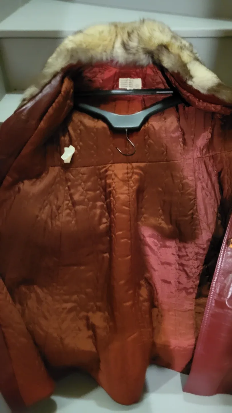 Leather Attic Red Leather Coat Size 7/8 image indicator(3)