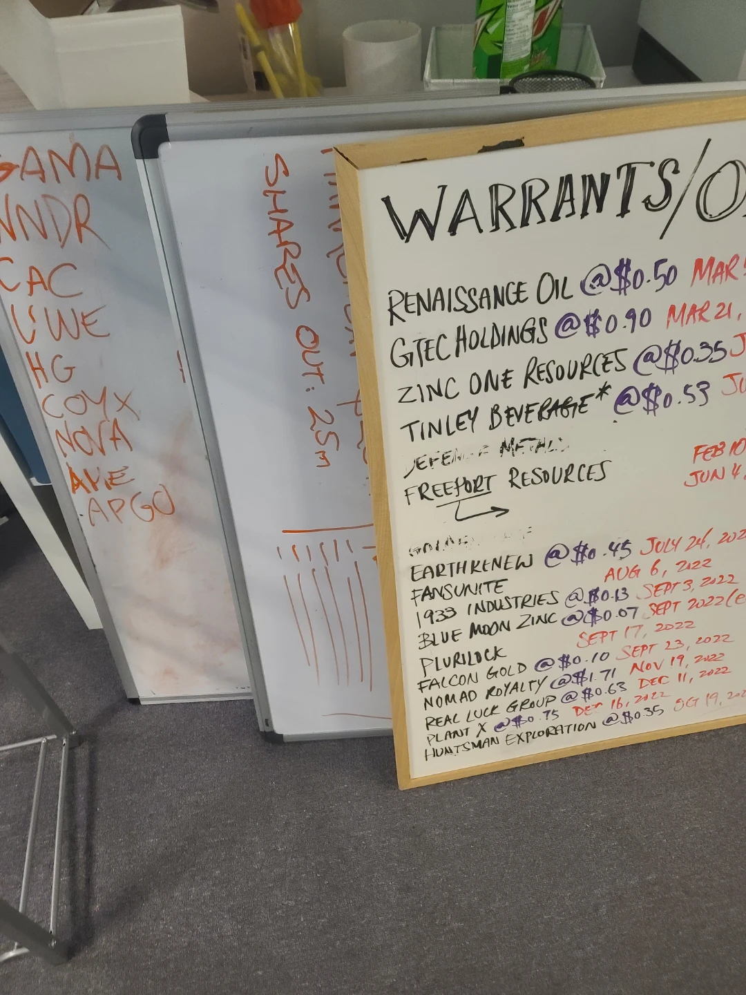 3x Whiteboards