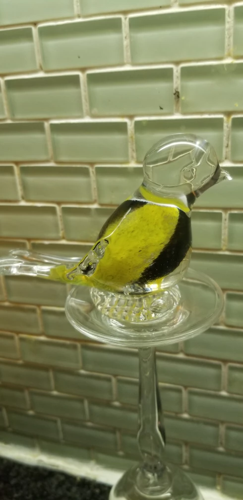 Glass Bird Figurine - Yellow and Black - photo 2