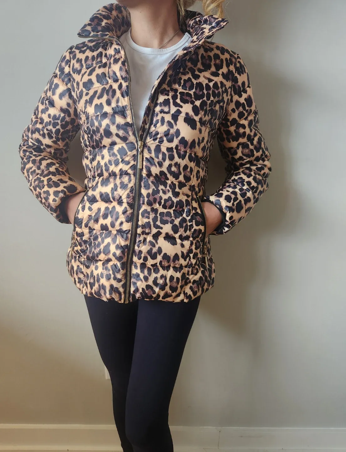 Joseph Ribkoff Leopard Print Puffer Jacket - M/M