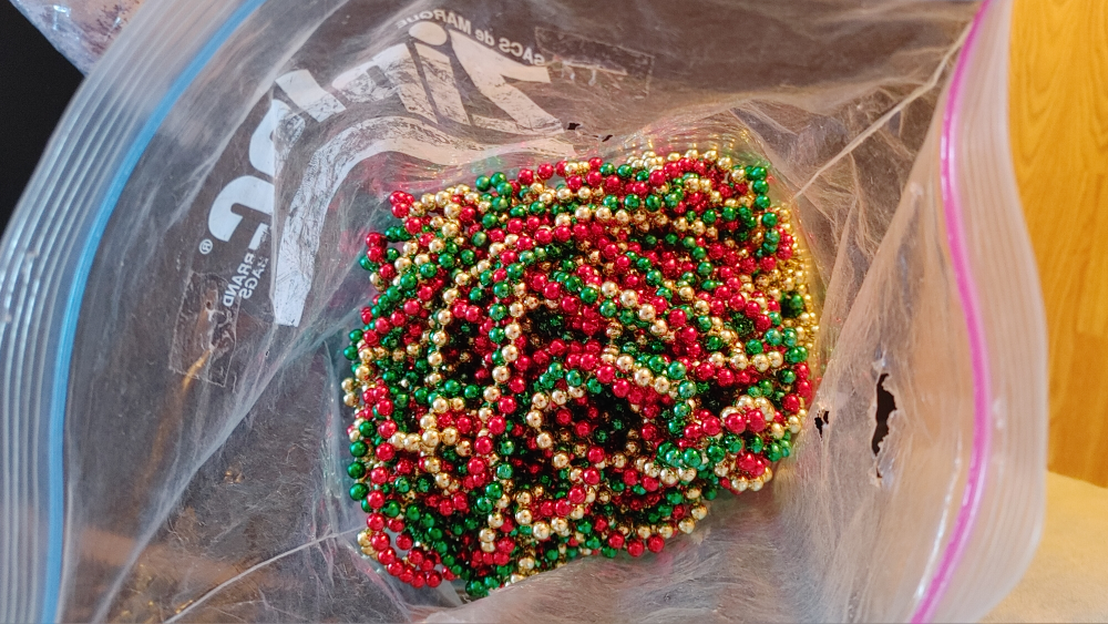 Christmas Beaded Garland - Red, Green & Gold