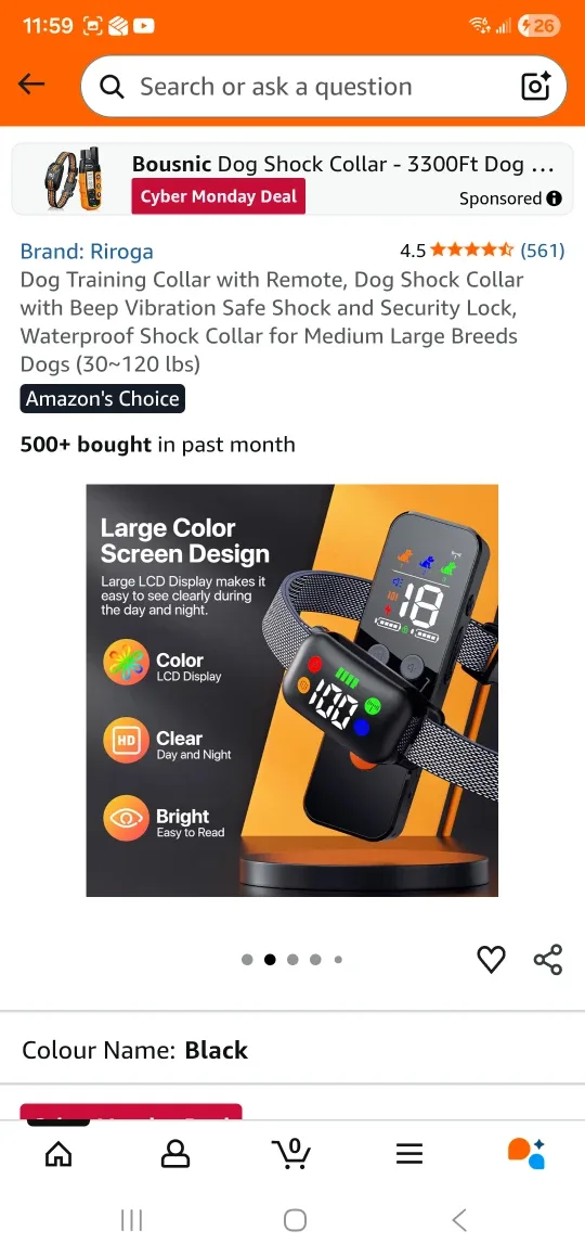 Riroga Dog Training Collar w/ Remote - Black image indicator(5)