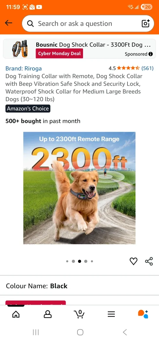 Riroga Dog Training Collar w/ Remote - Black image indicator(7)