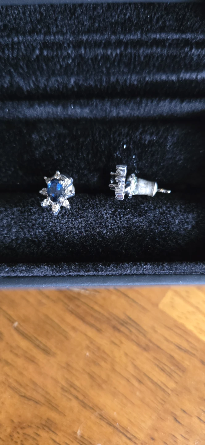 Lady Di Sapphire & Diamond  Earrings Set. - photo 2