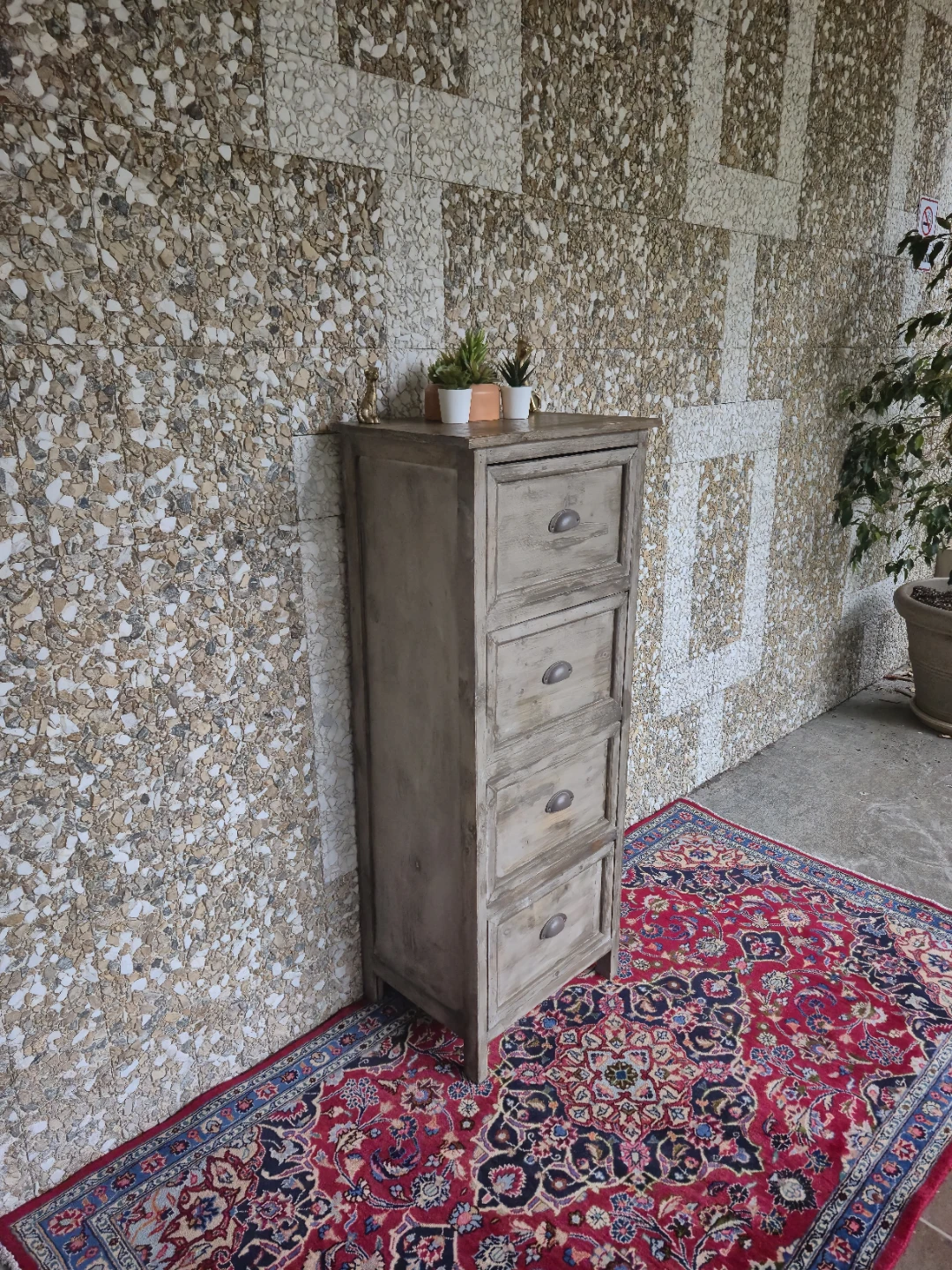 Rustic 4-Drawer Wooden Chest of Drawers - photo 4