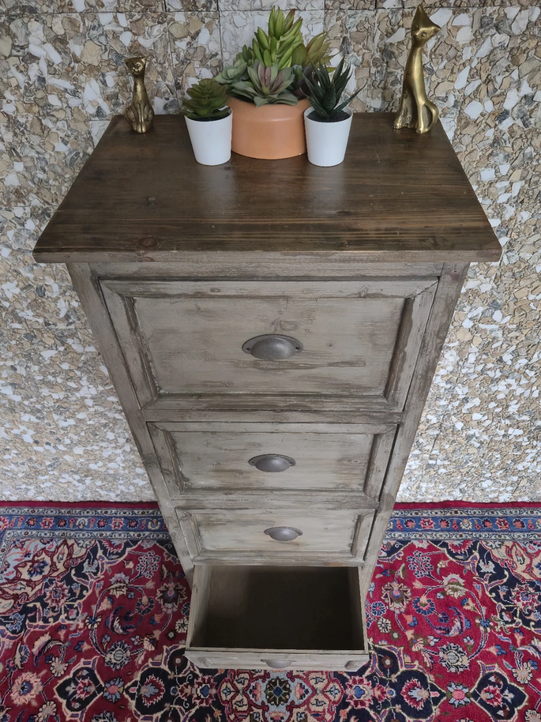 Rustic 4-Drawer Wooden Chest of Drawers - photo 5