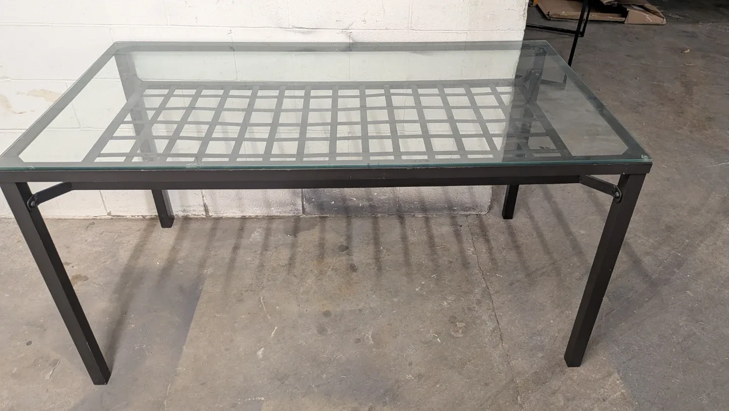 Glass Top Metal Dining Table