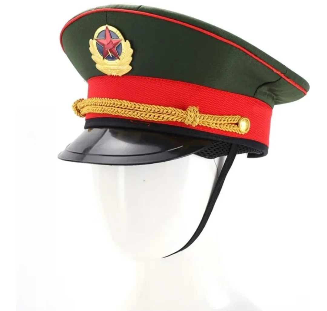Military Hat - Green w/ Red & Gold Trim image indicator(3)